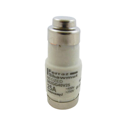 Mersen W213160 - D02GG40V25 25A Fuses (10 Pieces)