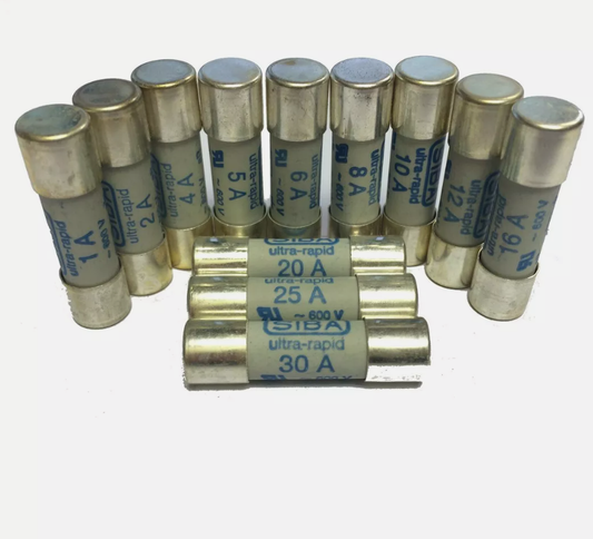 SIBA 6003305 16A 600Vac 10*38mm aR Fuses (10 Pieces)