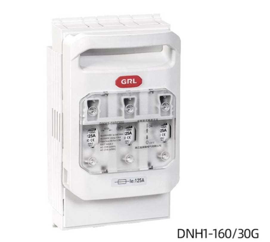 Interruptor de desconexión con fusible trifásico GRL 160A DNH1-160/30G (50 piezas)