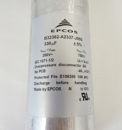 Fusibles de condensador EPCOS B32362-A2337-J050 350V 200uF