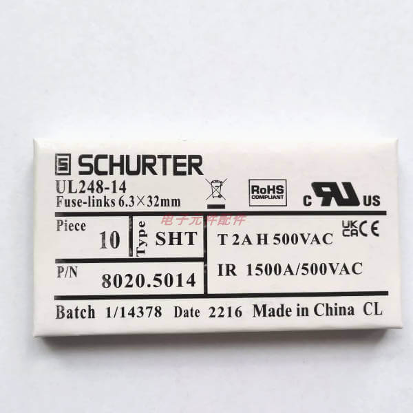 Schurter SHT 6.3x32 1A, 400-500 VAC, 400 VDC (10 Pieces)