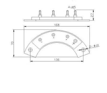 Rectifier controller module: MXY100-16 MXG100-16 / MXY110-15 MXG110-15 ( Four terminal / Installation pitch 136 mm ) (2 Pieces)