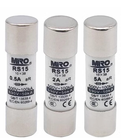 MRO RS15 aR 10A 500V/690V Fuses (12 Pieces)