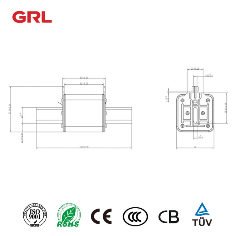 Enlaces de fusibles de cuchilla de cerámica GRL Nh2 RT16-2 Hrc