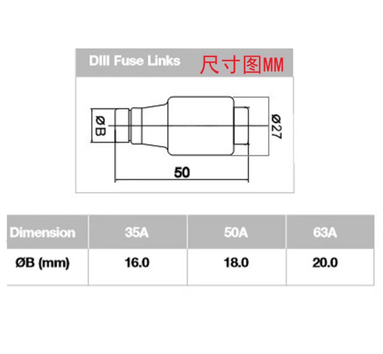 ETI DIII 50A 2313402 Fuses