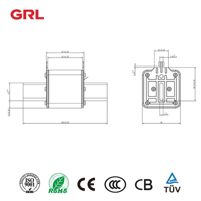 Enlaces de fusibles de cuchilla de cerámica GRL Nh3 RT16-3 Hrc