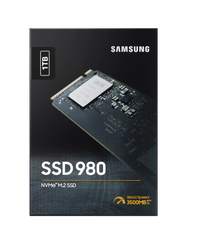 SAMSUNG 980 SSD 1TB PCle 3.0x4, NVMe M.2 2280, Unidad Interna de Estado Sólido, Almacenamiento para PC, Portátiles, Juegos y Más, Tecnología HMB, Turboescritura Inteligente, Velocidades de hasta 3500MB/s, MZ-V8V1T0B/AM