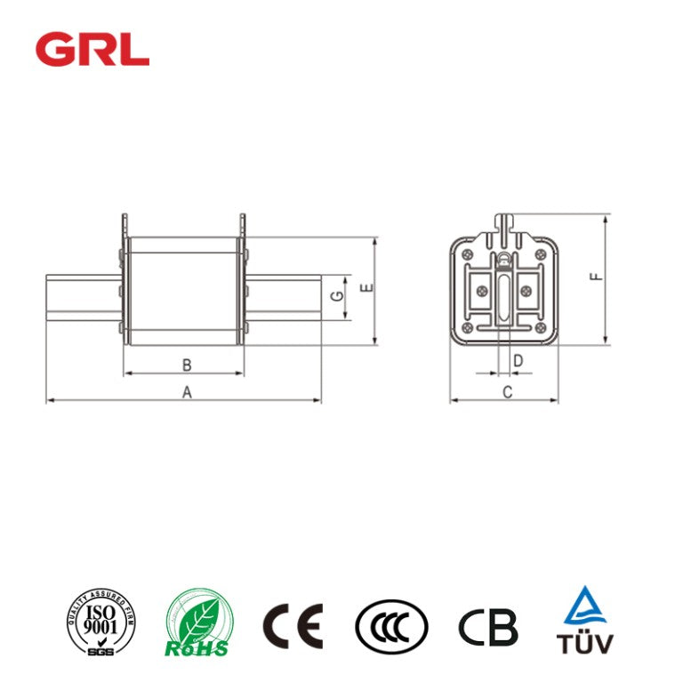 Enlaces de fusibles de cuchilla de cerámica GRL Nh1 RT16-1 Hrc