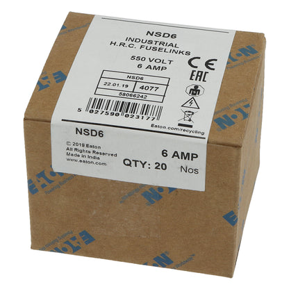 Bussmann NSD6 6A 550V gG BS88 Fuses