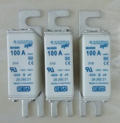 Fusibles Siba NH000 100A 690V 2029221 aR