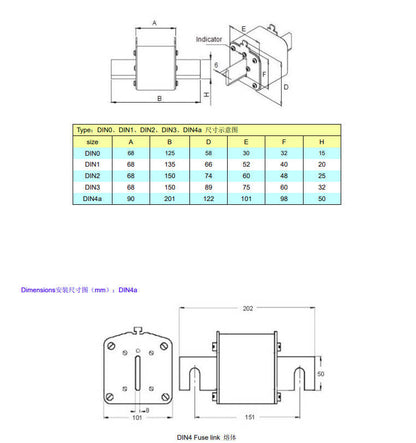 Fusible fotovoltaico de acción rápida kaiertfuse 20A - 440 VCC (KHD000-20A DIN000 109PV2002)