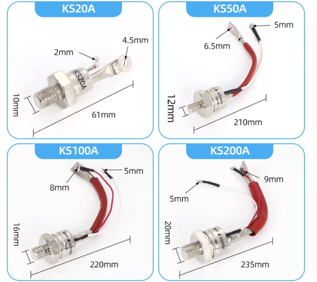 Thyristor control tube :  KS15A 200-2000V (10 Pieces)