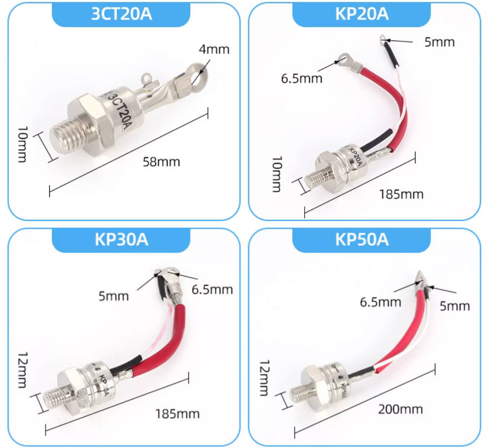 Thyristor control tube :  KP20A 200-2000V (10 Pieces)