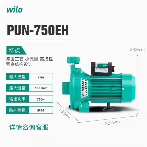 Wilo PUN750EH Automatische Hauswasserpumpe 