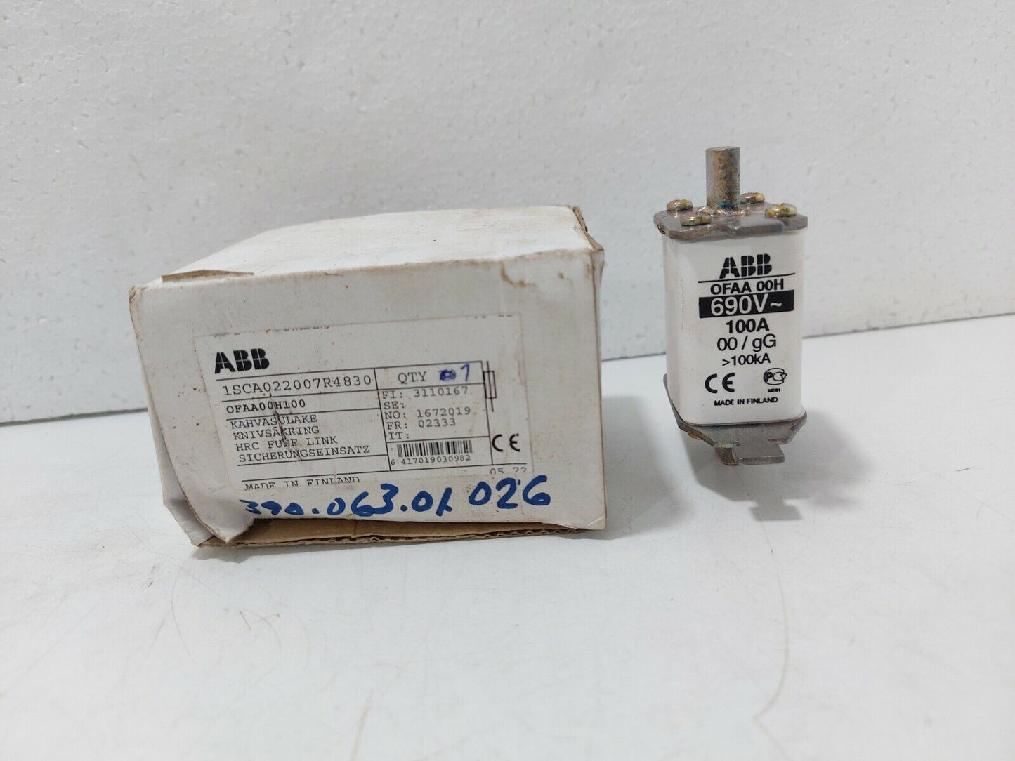 Fusibles ABB OFAA 00H 63A (3 Piezas)