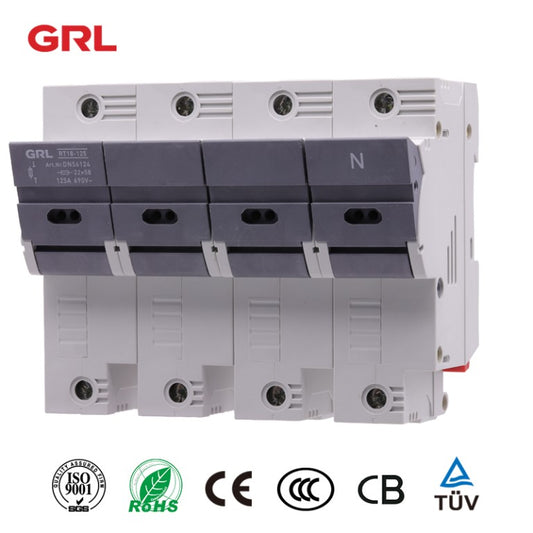 GRL RT18-125-3P+N fuse size 22*58 din rail mount fuse holder